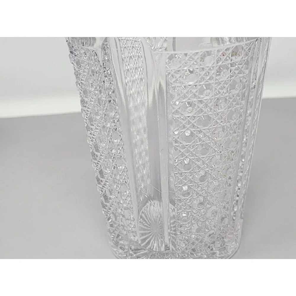 Vintage Miss Matched Cut‎ Glass Tumbler With Intricate Floral Geometric Patterns